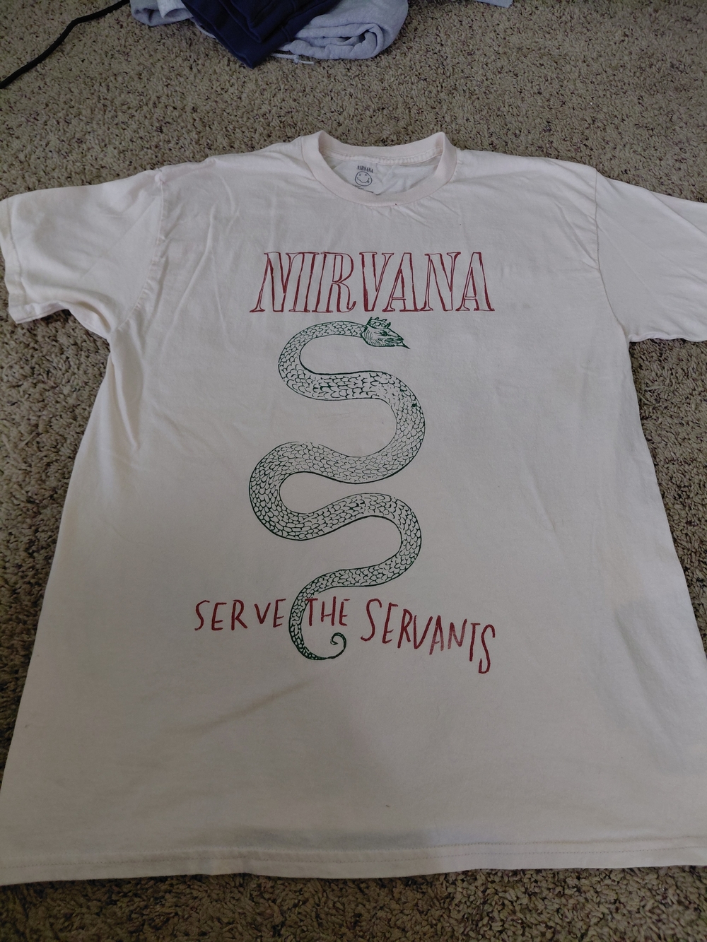 NIRVANA Serve The Servants White Graphic Band Tshirt